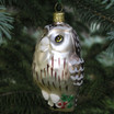 Blown Glass Owl Ornament on tree