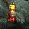 Miniature red angel ornament back side