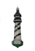 black and white blown glass lighthouse ornament