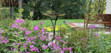 Elegant Copper Birdbath in garden