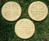 Set of 3 distinct Celtic Stepping Stones shown in Old Stone