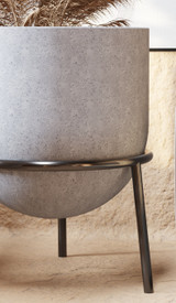 Ziva fiberstone pot in stand shown here in grey