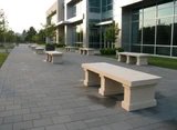 Hastings benches in front of commercial building