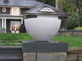 Ragen cast stone planter in limestone