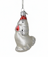 Blown Glass Chicken Ornament