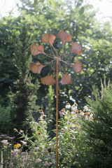 Ginkgo Copper Wind Spinner 82" high