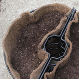 Coco Liner set in basket with soil