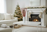 Oval Glass vase decorated for Christmas