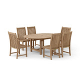 Bahama 67" Teak Oval Extension Table + 6 Chairs