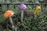 set of 3 ceramic mushrooms