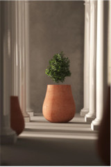 Ash Fiberstone Planter in Red
