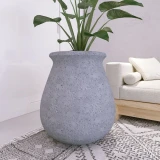 Ra large fiberstone planter in grey