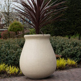 Ra Fiberstone Planter in Creme