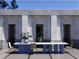 Artemis planter on outdoor table