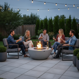 White Sphere Pit in backyard setting