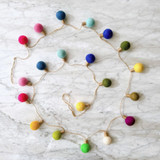 Felt Light Bulb Garland in a rainbow of colors