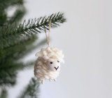 White felt sheep ornament