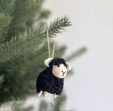 Felt black sheep ornament