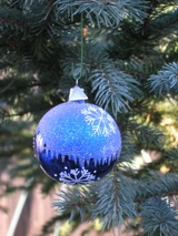 Blue Snowflake 2.5" Ball Ornament