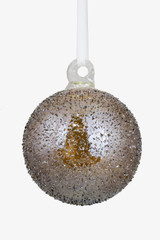 Iridescent 3.5" hand blown glass ball ornament