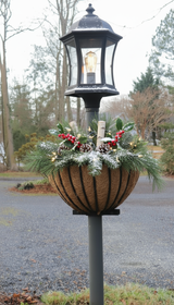 Residential Lamppost hayrack planted for Winter