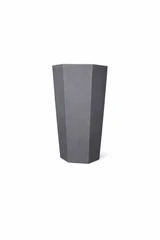 22" Small Hex Resin Planter in Charcoal color 