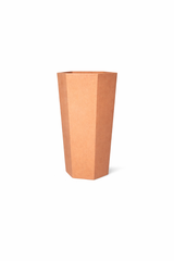 30" Small Hex Resin Planter in Terracotta Granite