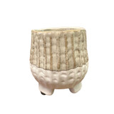 Mini Footed Planter Creme