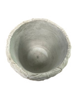 6" Concrete Planter with flower design showing drain hole
