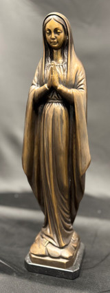 Brass Baron Praying Mary Statue in bronze
