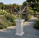 Cast Stone Armillary Pedestal with Sundial Armillary
