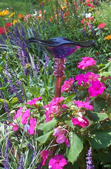 Blown Glass Butterfly Feeder Purple