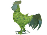 Rooster Topiary with Metal Accents Mossed