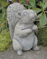 Furry Squirrel Statue shown in natural gray