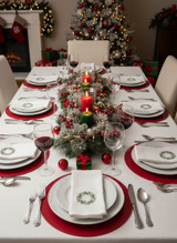 Winter Berry Wreath Napkin in place setting
