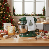 Winter Berry Tree Embroidered  Dish Towel when cooking