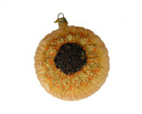 Large Sunflower Blown Glass Christmas Ornament