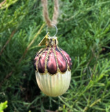 Miniature Acorn blown glass ornament 