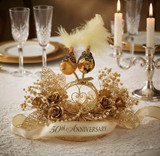 Brocade Lovebirds Glass Clip-on Ornament used in Anniversary Celebration