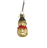 Side view of Miniature blown glass Bear Ornament
