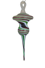 Double Ball Pyrex Glass ornament red and green Double Ball Pyrex Glass ornament red and green