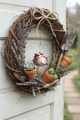 Hedgehog Tree Ornament in wreath decoration