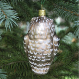 Back side of Blown Glass Owl Ornament