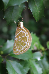 Lemon Wedge Blown Glass Ornament