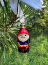 Mini Red Elf Blown Glass Ornament