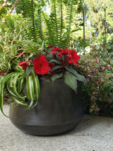 Ankara planter on patio