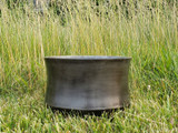 Ankara 14" aluminum planter with pewter finish