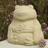 Meditating Frog shown in old stone