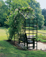 Enclosed Victorian Garden Arbor back and side view