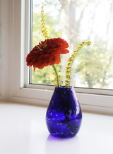 Blown Glass Bud Vase - cobalt blue
